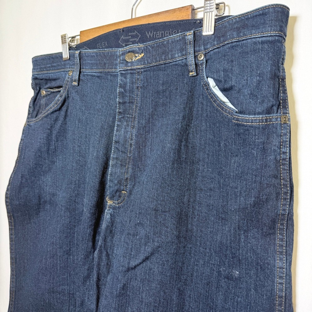 Wrangler Rugged Wear Mens Dark Wash Flex Waist Straight Jeans 40x32 39952DI